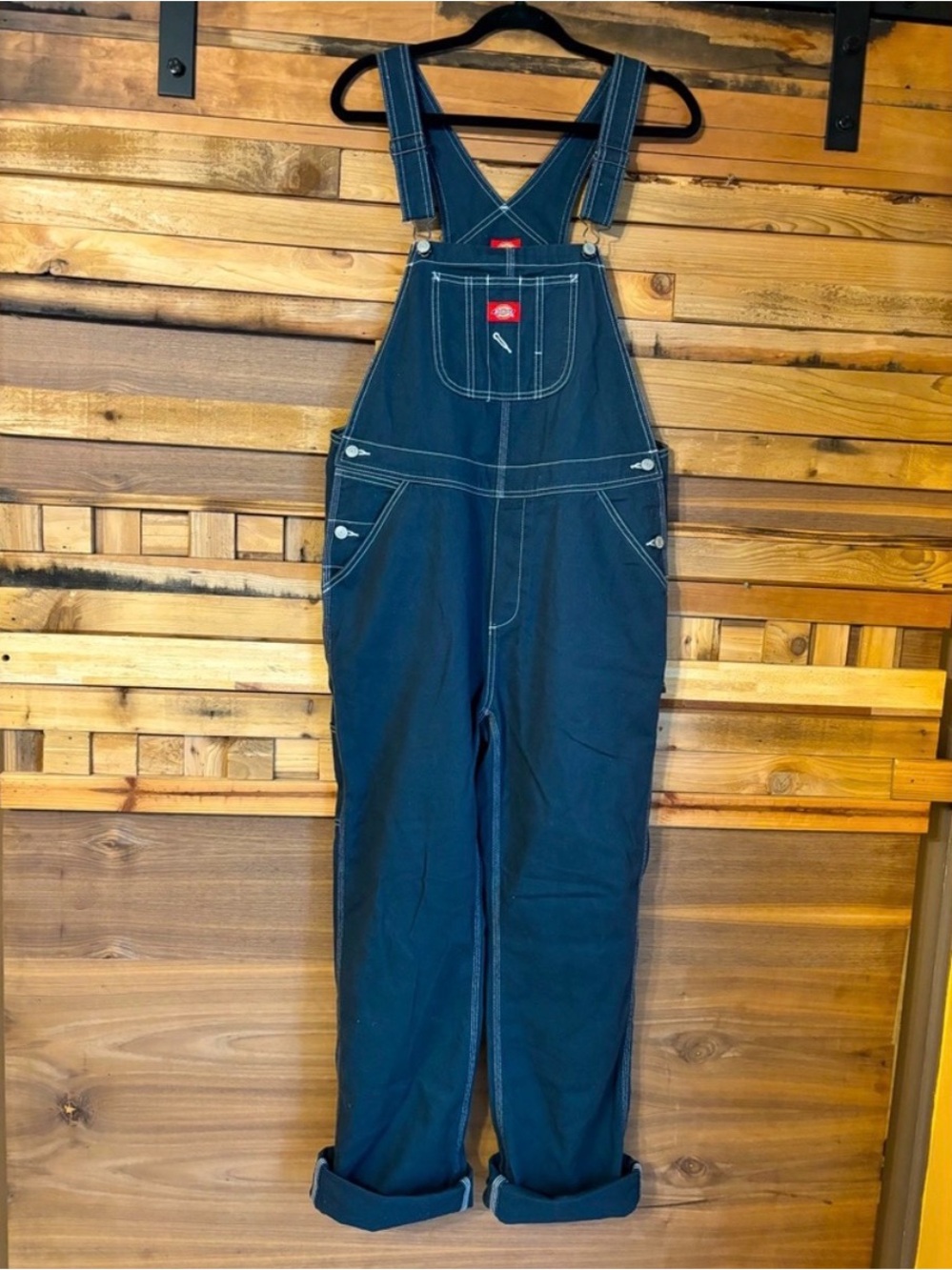 Dickies Navy Blue Workwear Overalls with classic Red Logo Tag